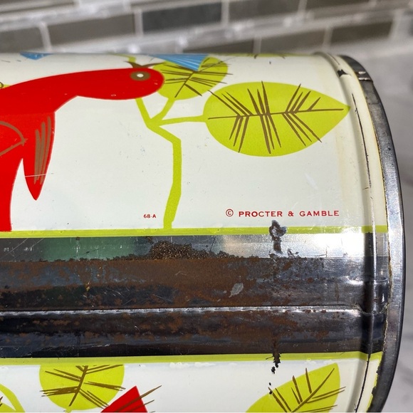 Vintage Procter & Gamble tin canister bird design kitschy retro MCM - Picture 9 of 11